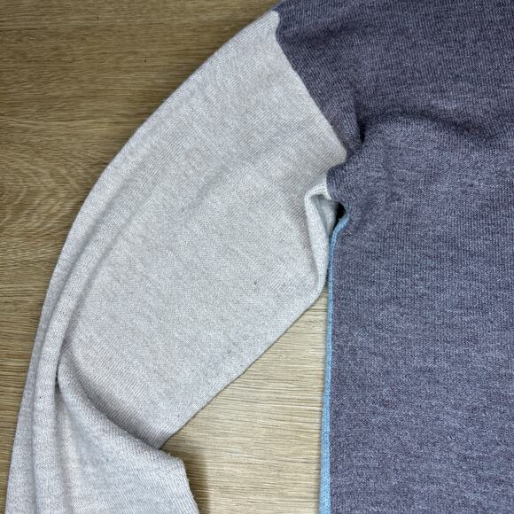 Smartwool Women’s M Sweater Tunic Colorblock Purple Blue Crewneck Merino Wool - Picture 3 of 6